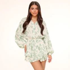 Olivia & Kate Playsuits-Army Groene Bloemenprint-Playsuit