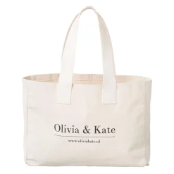 Olivia & Kate Tassen-Beige Grote Canvas-Tas