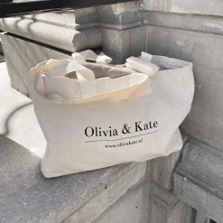 Olivia & Kate Tassen-Beige Grote Canvas-Tas