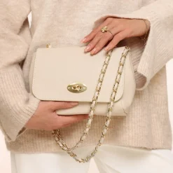 Olivia & Kate Tassen-Beige Leren Crossbody-Tas