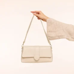 Olivia & Kate Tassen-Beige Leren Horizontale Puffy-Tas