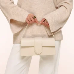 Olivia & Kate Tassen-Beige Leren Horizontale-Tas
