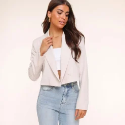 Olivia & Kate Blazers-Beige Oversized Cropped-Blazer