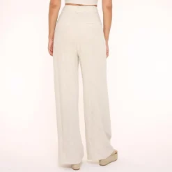 Olivia & Kate Broeken-Beige Rechte Linnen-Broek