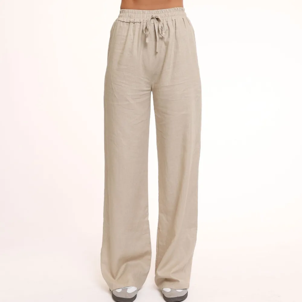 Olivia & Kate Broeken-Beige Tall Linnen-Broek