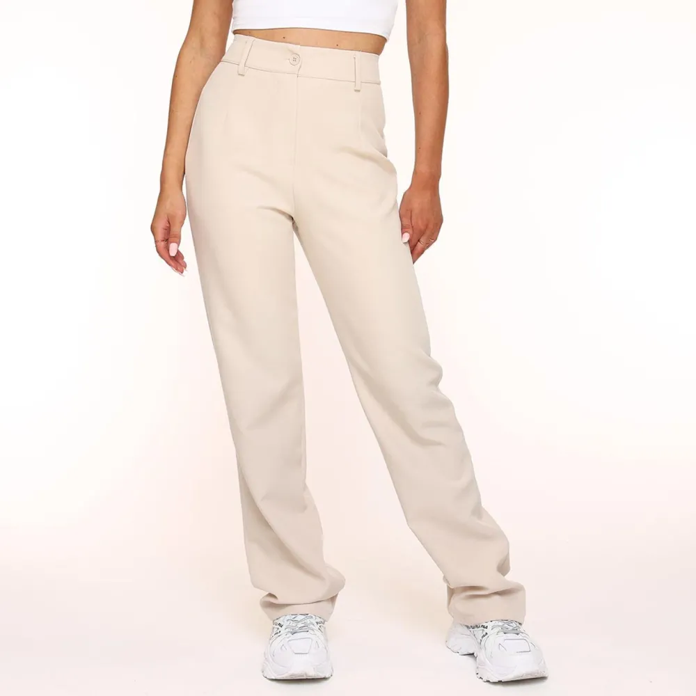 Olivia & Kate Broeken-Beige Tracie Rechte-Pantalon