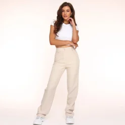 Olivia & Kate Broeken-Beige Tracie Rechte-Pantalon