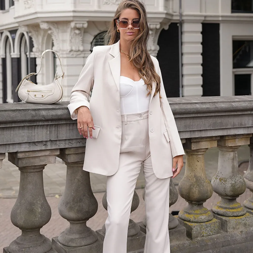 Olivia & Kate Broeken-Beige Tracie Rechte-Pantalon