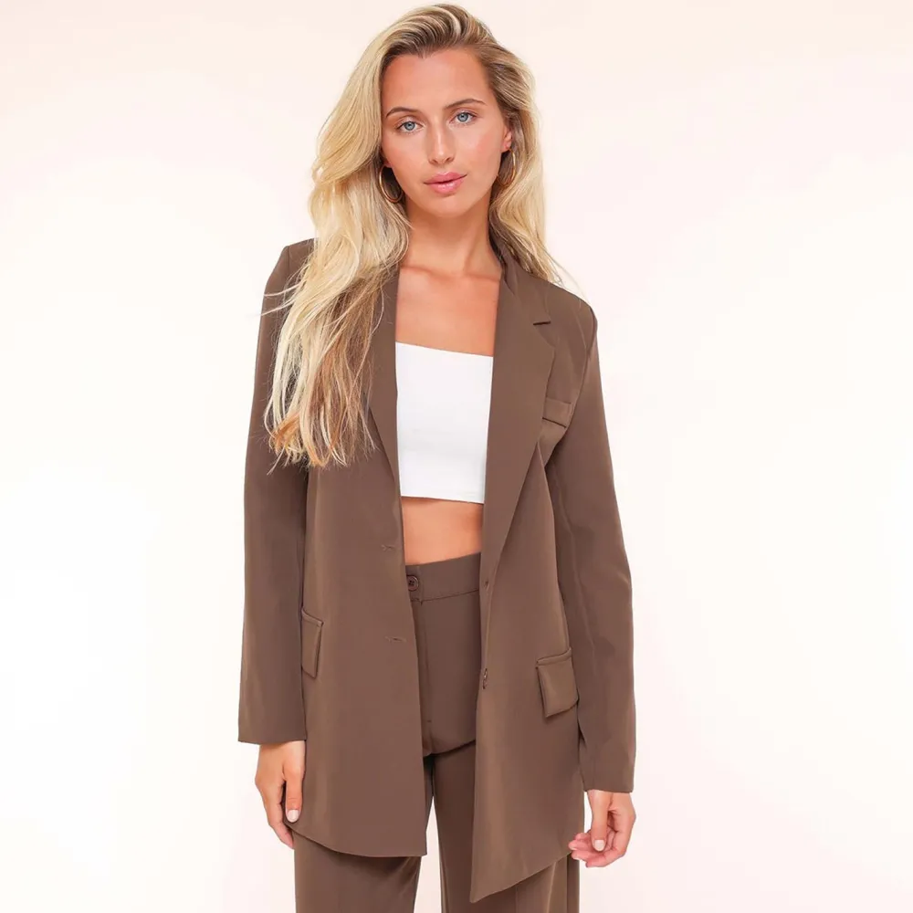 Olivia & Kate Blazers-Bruine Basic Rechte-Blazer