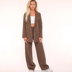 Olivia & Kate Blazers-Bruine Basic Rechte-Blazer