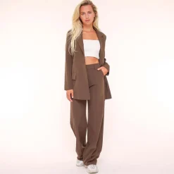 Olivia & Kate Blazers-Bruine Basic Rechte-Blazer