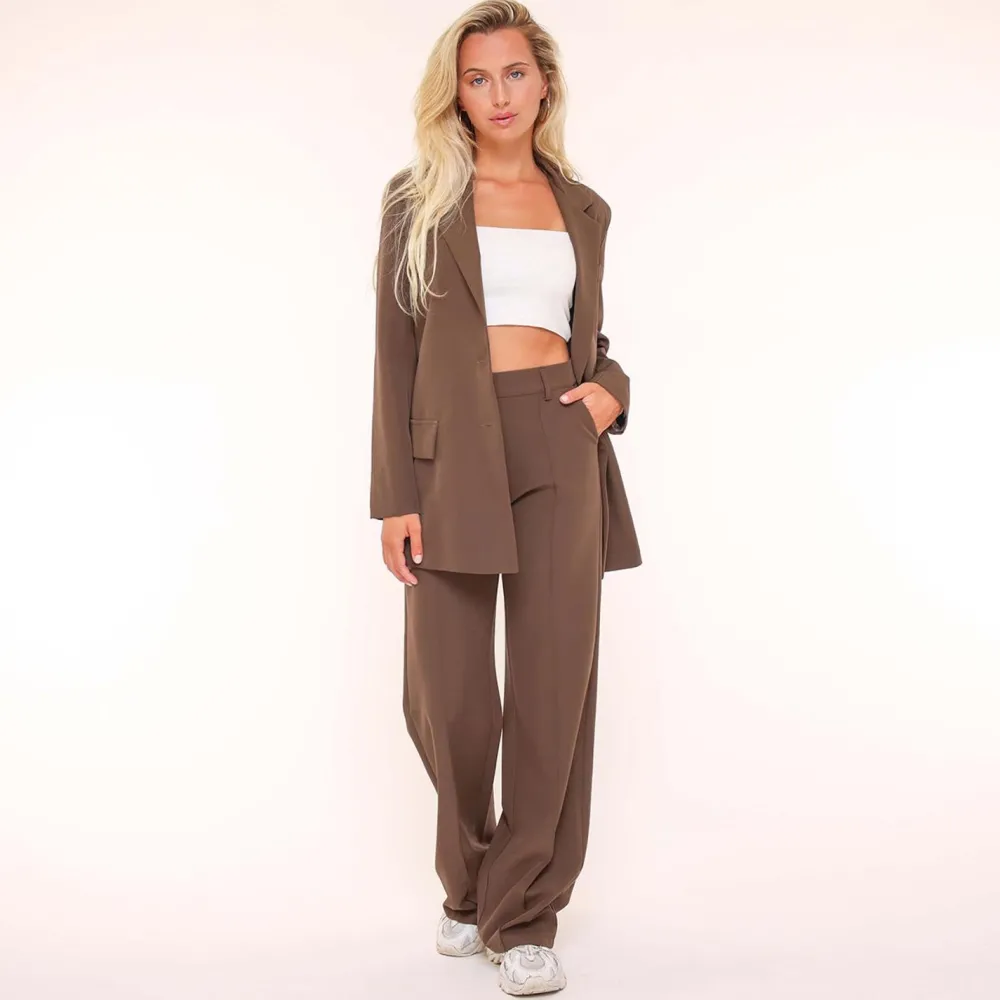 Olivia & Kate Blazers-Bruine Basic Rechte-Blazer