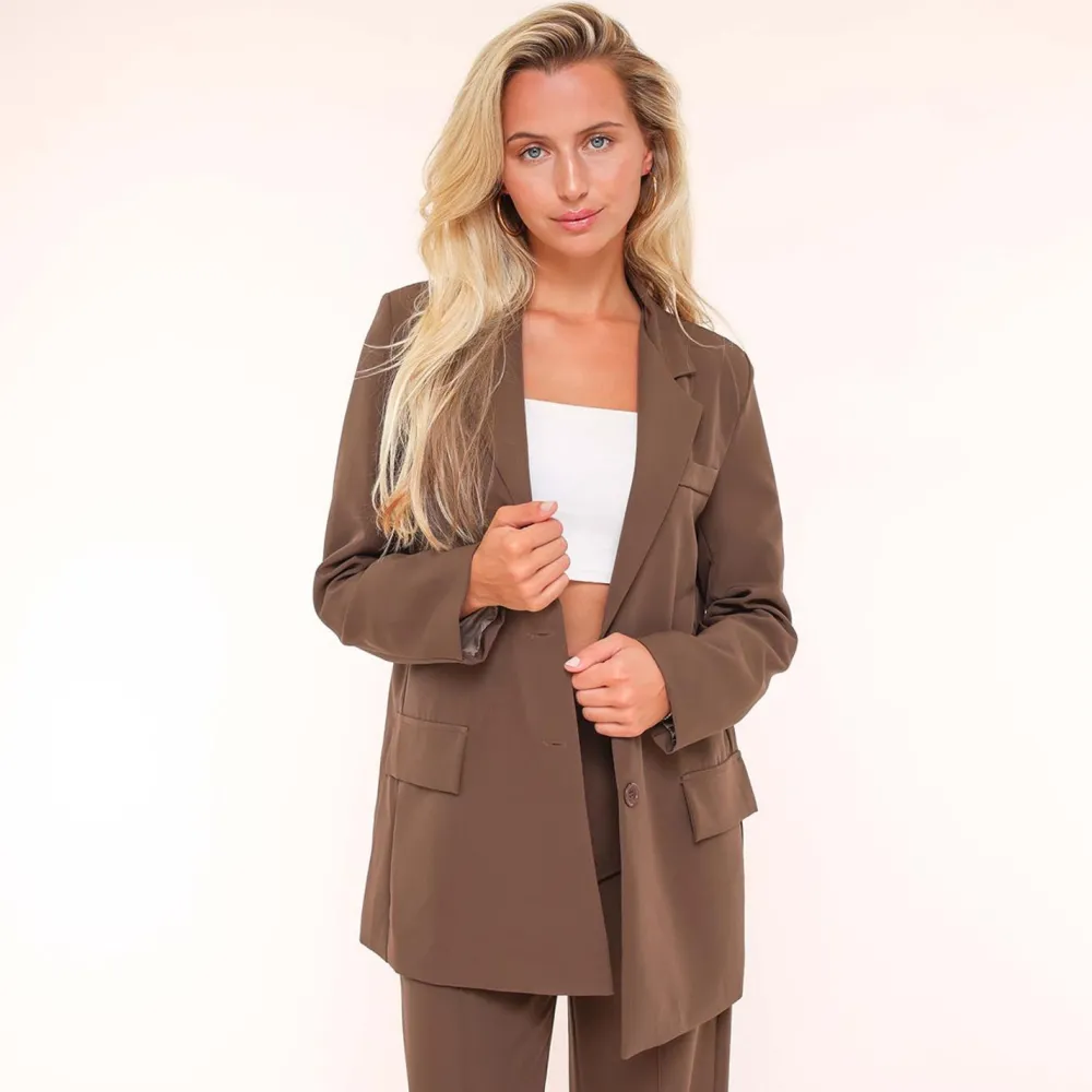 Olivia & Kate Blazers-Bruine Basic Rechte-Blazer