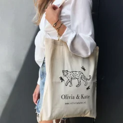 Olivia & Kate Tassen-Canvas Leopard Bag