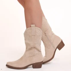 Olivia & Kate Laarzen-Creme Suede Cowboy-Laarzen
