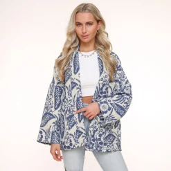 Olivia & Kate Vesten-Donkerblauwe Print Ls-Jasje