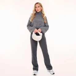 Olivia & Kate Broeken-Donkergrijze Basic-Pantalon