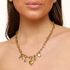 Olivia & Kate Kettingen-Gouden Bedel Schakel-Ketting