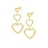 Olivia & Kate Oorbellen-Gouden Drie Open Hartjes-Oorbellen