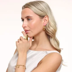 Olivia & Kate Ringen-Gouden Kleine Statement Verstelbare Hart-Ring