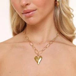 Olivia & Kate Kettingen-Gouden Schakel Hart-Ketting