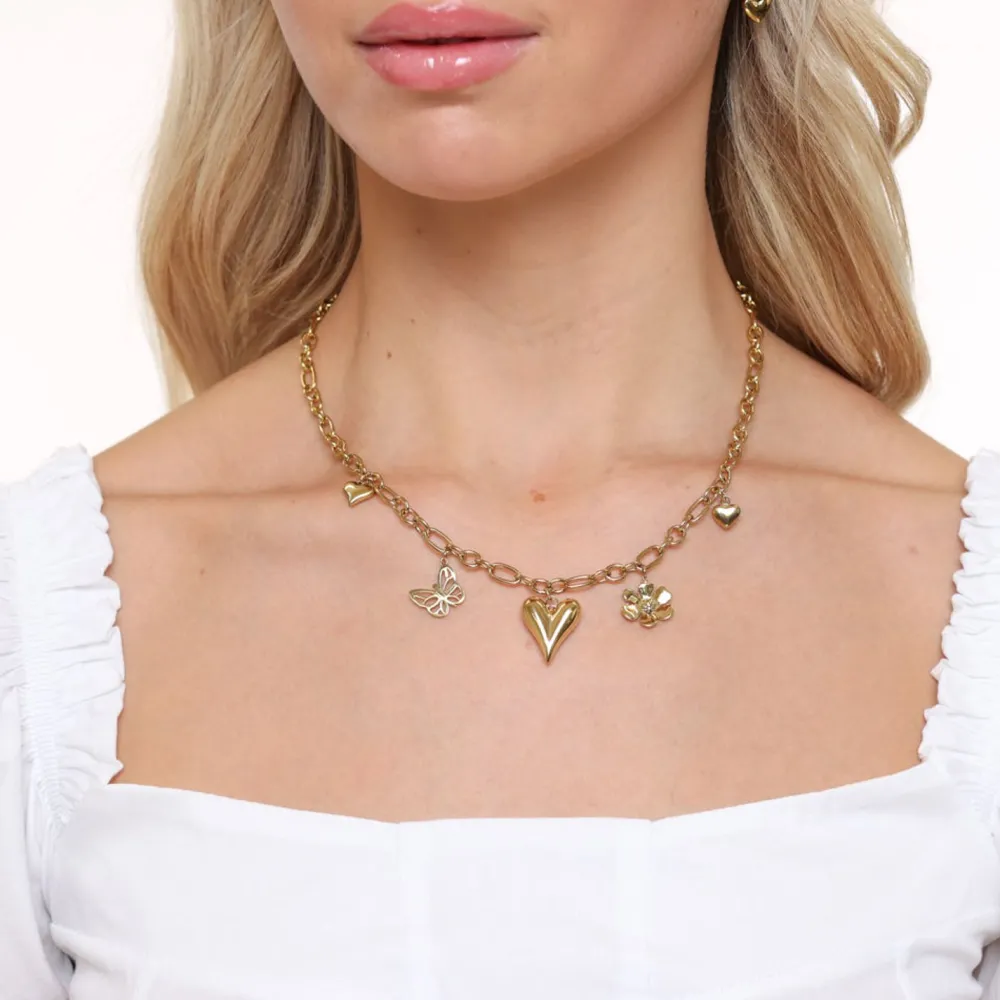 Olivia & Kate Kettingen-Gouden Statement Bedels Schakel-Ketting