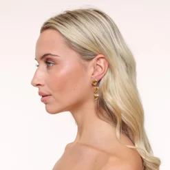 Olivia & Kate Oorbellen-Gouden Statement Hartjes Rij-Oorbellen
