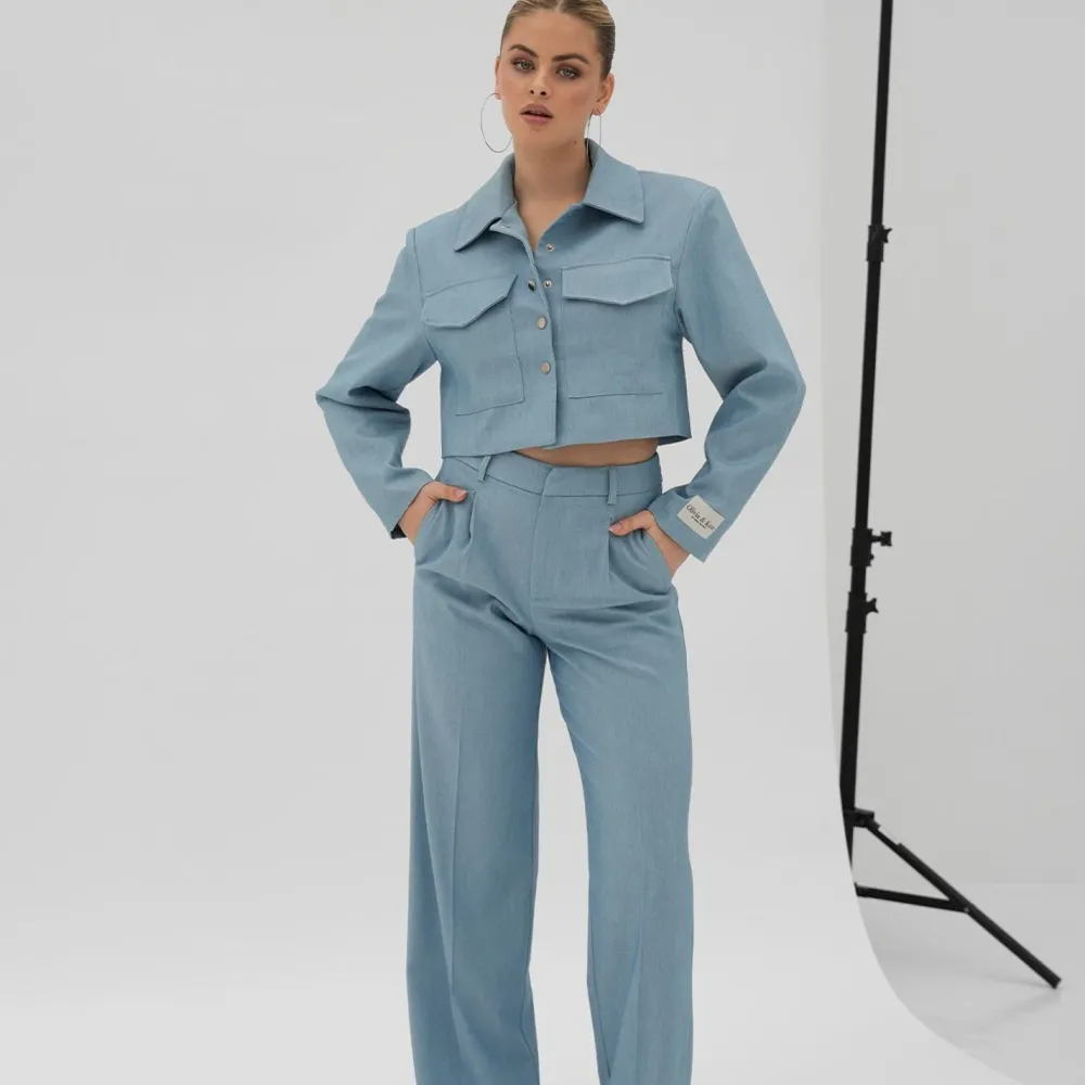 Olivia & Kate Broeken-Jeansblauwe Studio-Pantalon
