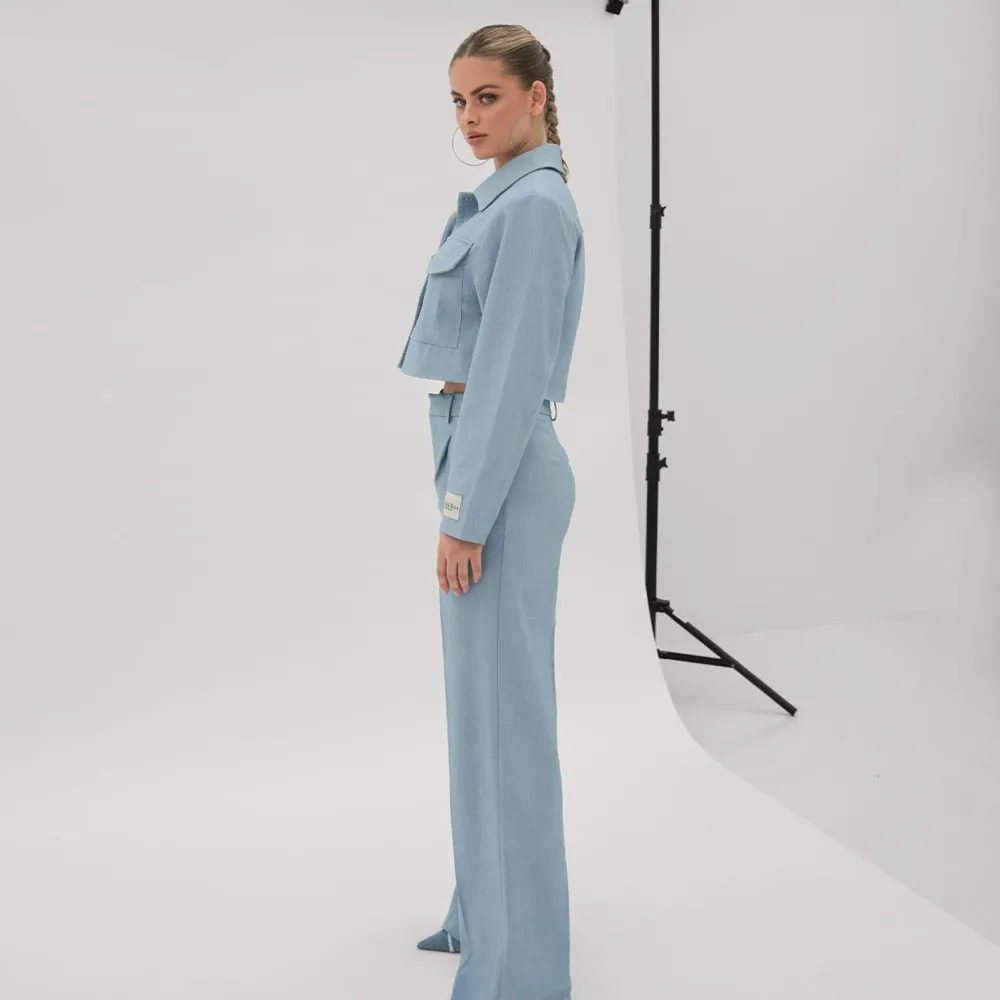 Olivia & Kate Broeken-Jeansblauwe Studio-Pantalon
