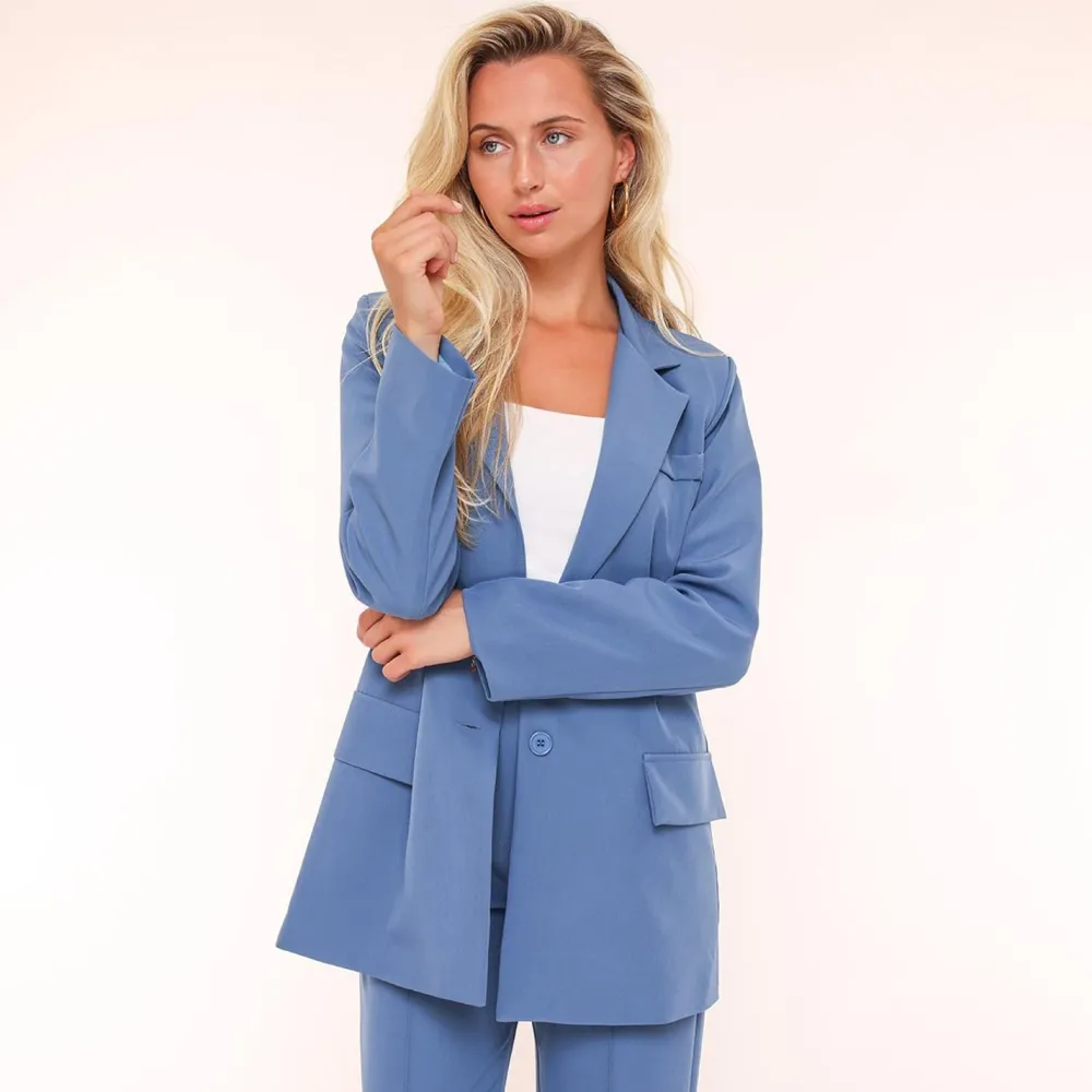 Olivia & Kate Blazers-Lichtblauwe Basic Rechte-Blazer