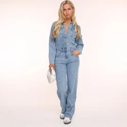Olivia & Kate Jumpsuits-Lichtblauwe Denim Ls-Jumpsuit