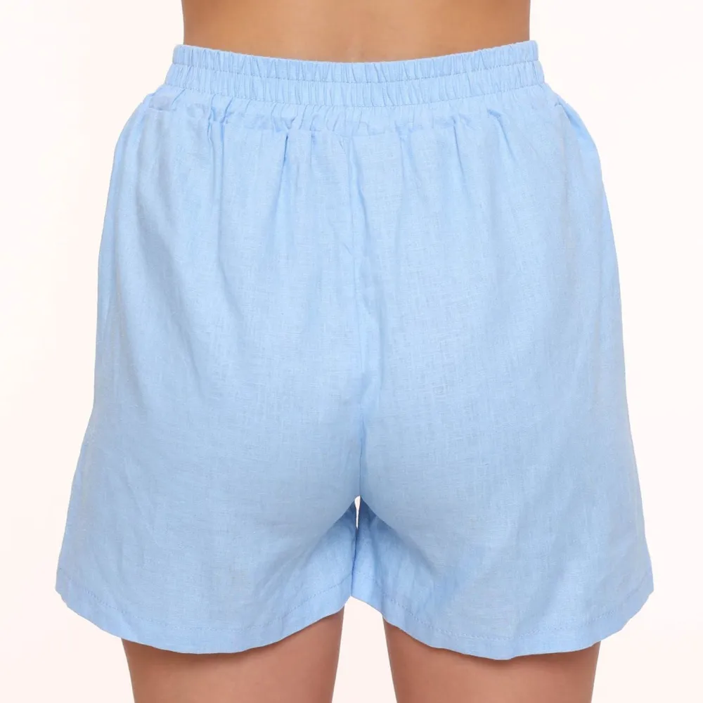 Olivia & Kate Broeken-Lichtblauwe Linnen-Short