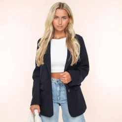 Olivia & Kate Jassen-Navy Oversized Wollen Look-Blazer