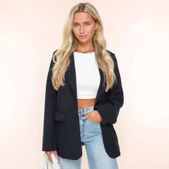 Olivia & Kate Jassen-Navy Oversized Wollen Look-Blazer