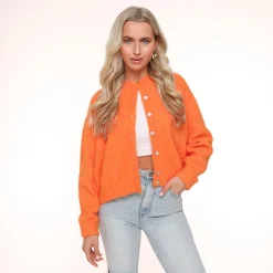 Olivia & Kate Vesten-Oranje Basic Gebreide-Vest
