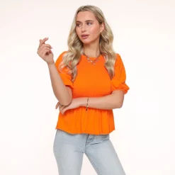 Olivia & Kate Tops-Oranje Stretchy Ss-Top