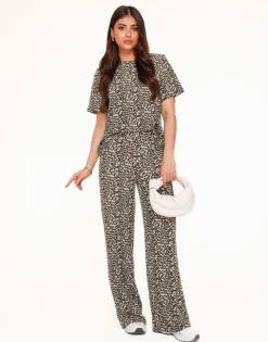 Olivia & Kate Tops-Panterprint Plisse Ss-Top