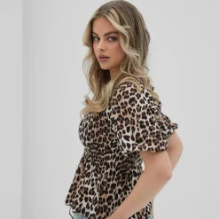 Olivia & Kate Tops-Panterprint Stretchy Ss-Top