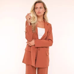 Olivia & Kate Blazers-Roest Oranje Basic Rechte-Blazer