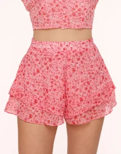 Olivia & Kate Skorts-Roze Bloemen Ruffel-Skort