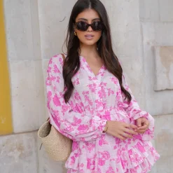 Olivia & Kate Playsuits-Roze Bloemenprint-Playsuit