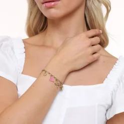 Olivia & Kate Armbanden-Roze Details Ronde Schakel-Armband