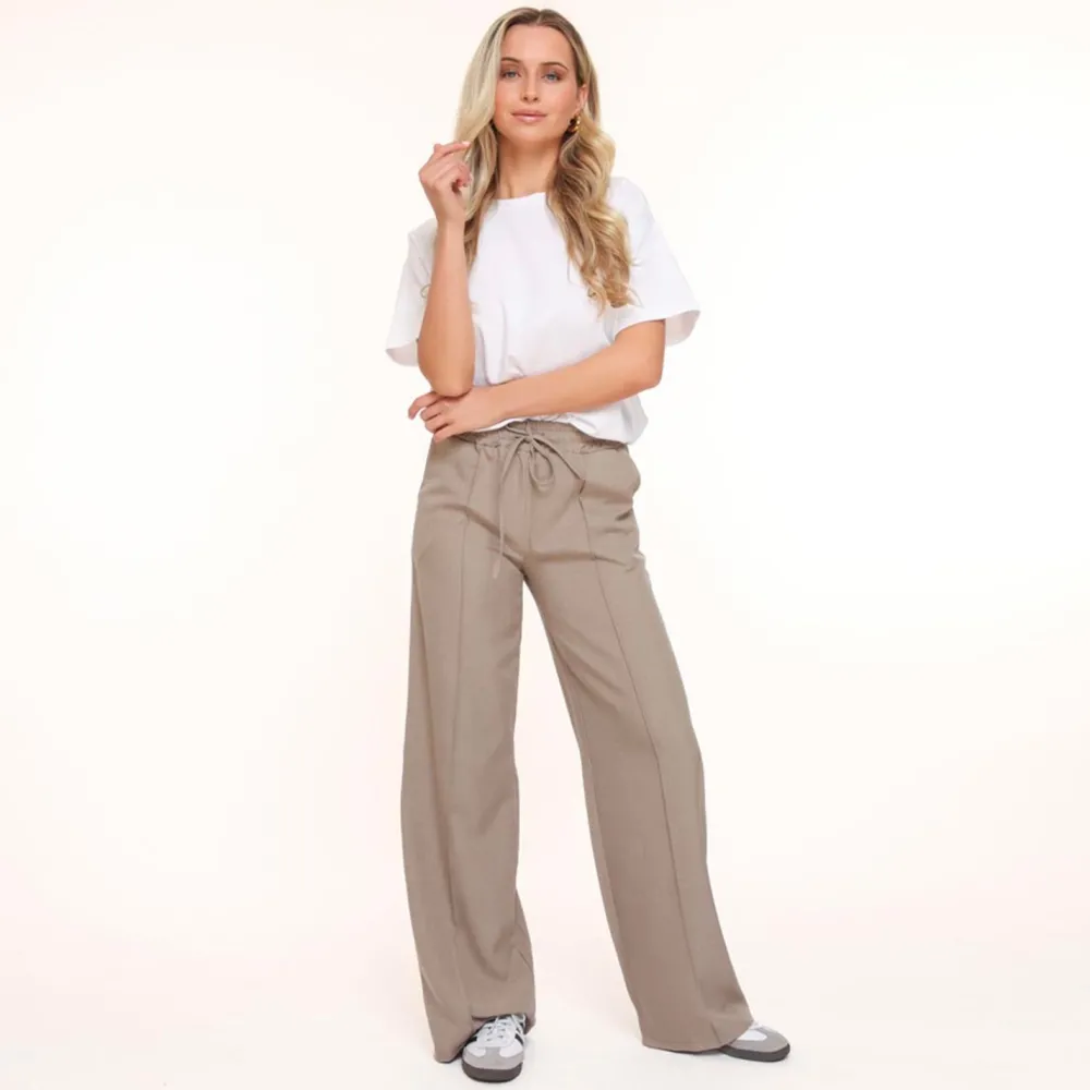 Olivia & Kate Broeken-Taupe Doorlopende Naden-Broek