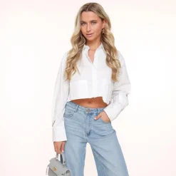 Olivia & Kate Tops-Witte Cropped-Blouse