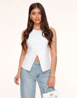 Olivia & Kate Tops-Witte Hoge Knopen-Gilet