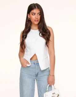 Olivia & Kate Tops-Witte Hoge Knopen-Gilet