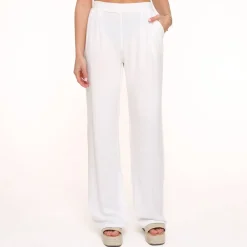 Olivia & Kate Broeken-Witte Linnen Viscose-Broek