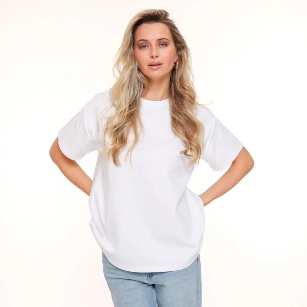 Olivia & Kate Tops-Witte Oversized Basic Ss-T-Shirt