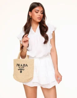 Olivia & Kate Tops-Witte Ruffel Detail-Top