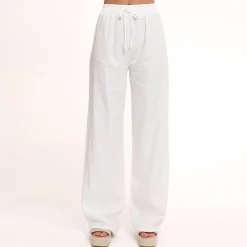 Olivia & Kate Broeken-Witte Tall Linnen-Broek